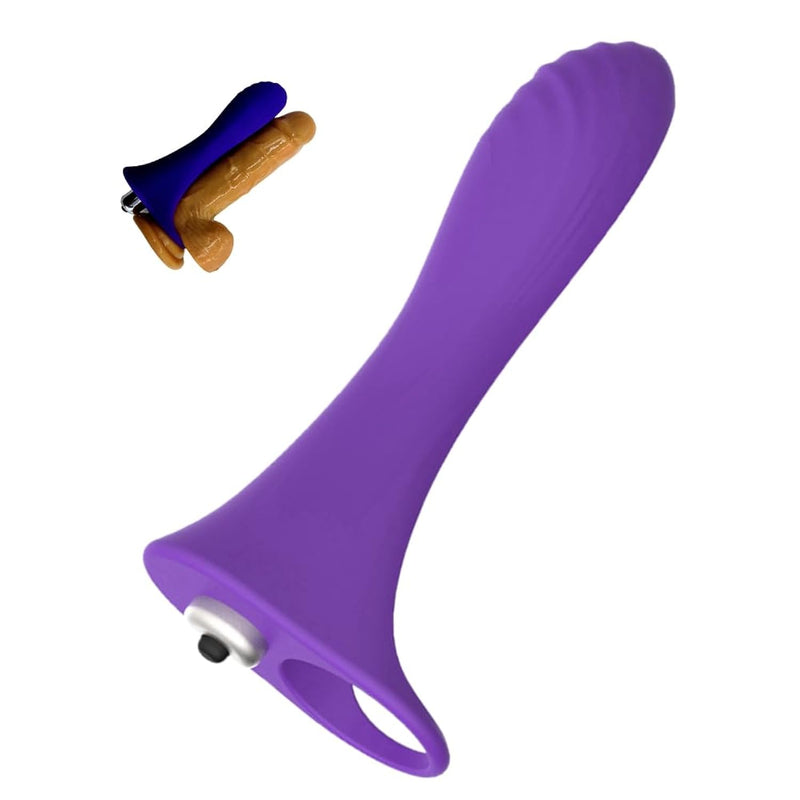 Vibrating Silicone Dildo Cock Ring With 10 Powerful Vibration Modes For Men Waterproof Penis Masssger 1Pcs Aaa Battery Operated (Battery Not Include) Adult Sex Toy For Couple (Purple)