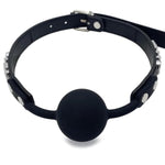 Silicone Gag Mouth Ball with Letter oring for Women's Bondage and BDSM Play