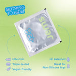 Ultra Thin Condoms, Natural Latex With 100% Silicone Lube, Standard Fit, High Sensitivity, Odorless, Vegan Condoms And Free Of Harmful Additives — 12 Pack