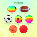 Balls For Toddlers Kids, Soft 7 Pack 5" Small Balls Easy To Grip - Footballs Soccer Basketball Kickball Playground Ball For Home Yard Pool - Boys Girls Birthday Gift Or Stocking Stuffers