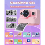Kids Instant Camera with 1080P Printing for Christmas Birthday Gifts for Girls Age 3-12