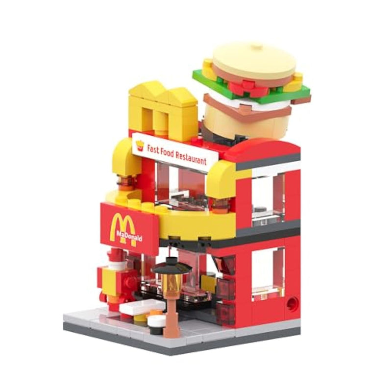 City Burger House Building Block Set, Moc Street View Burger Shop Creative Fast Food Play Building Brick Sets Educational Stem Toys Gift For Boy And Girls 6-12 - 167Pcs