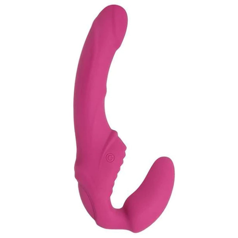 Eve’S Vibrating Strapless Strap-On Dildo, 5", Pink