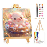 Paint by Numbers Kit for Kids with Frame and Pigments, 8x8 Inch Artwork