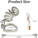 Male Chastity Cage Device Stainless Steel Cock Cage With 1.97 Inch Size Ring & Invisible Lock, Penis Cage Sex Toys For Men Penis Exercise And Abstinence