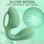 C-Shaped Anal Silicone Vibrators Male Prostate Massager Adult Sex Toys,Stimulating Prostate Anal Butt Plug Couple Vibrators,Rechargeable G Spot Vagina Stimulator Dildo For Couples (Mint Green)