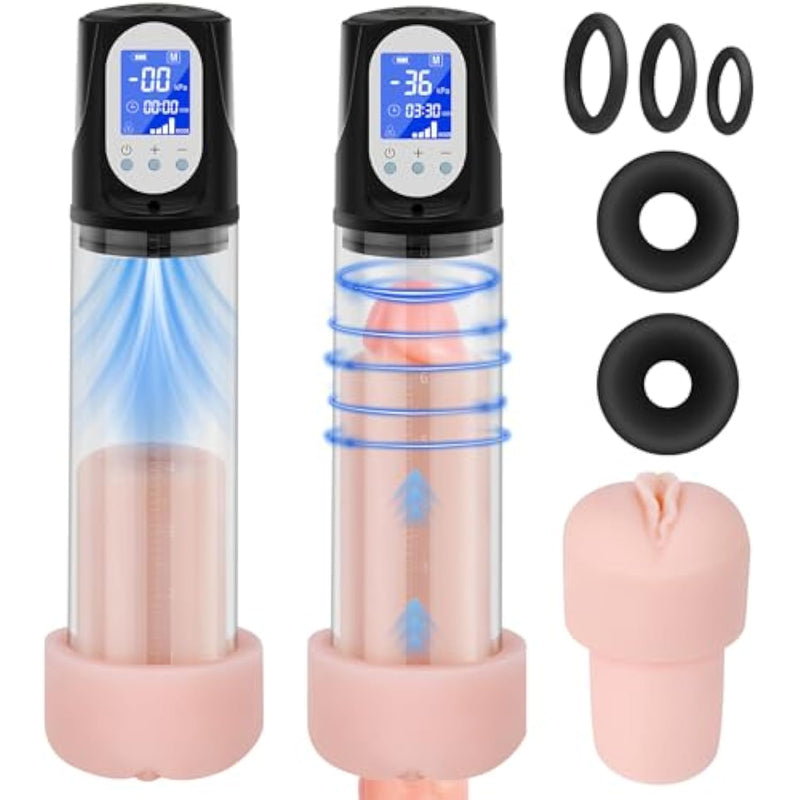 Penis Pump Penis Extender - Electric Penis Pump Penis Sleeve Enlarger Cock Sleeve Dick Pump Male Masturbator With 4 Intensities, Adult Toys Male Sex Toys For Men Stronger Bigger Erection Penis Ring
