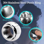 Thick Penis Ring Sex Toys With Spanner Stainless Steel Cock Rings Adult Scrotal Weighted Pendant Sm Bondage For Men Chastity Training (M)