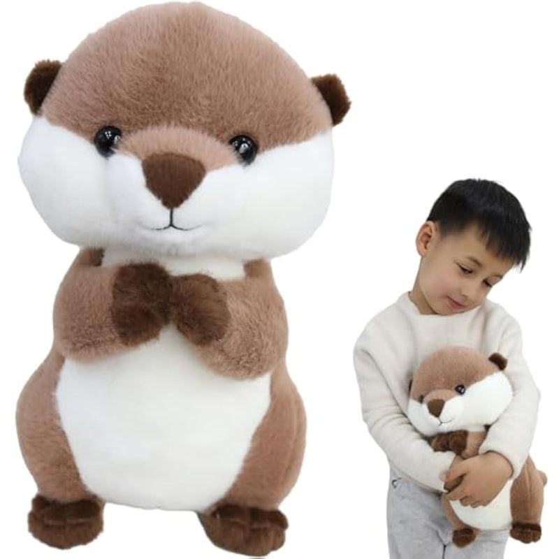 Cute Pray Otter Stuffed Animals Soft Fluffy Otter Plush Toys Stuffed Beaver Plushies Animal Fuzzy Beaver Doll Animal Toy Gift For Kids & Lovers 12 Inch