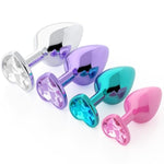 Anal Training Beginner Set for Couples - 4 Stainless Steel Butt Plugs with Secure Fit and Wide Base