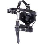 Leather Bondage With Detachable Silicone Dildo Mouth Gag Adjustable Head Harness Bdsm Fetish Slave Restraints For Men Women Couple