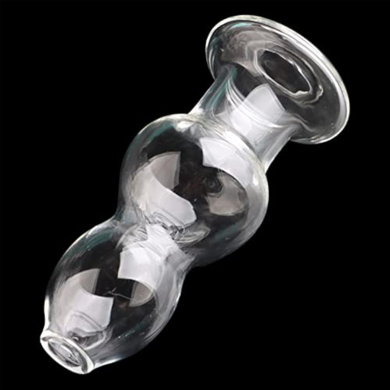 Crystal Calabash Shape Transparent Anal Plug Peephole Clear Hollow Glass Butt Plug Sex Toy(L)
