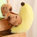 Cute Banana Capybara Plush - 13.7'' Kawaii Capybara Stuffed Animal Soft Stuffed Banana Food Plushie Pillow Doll