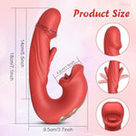 Adult Sex Toy Vibrator - G-Spot And Clitoral Stimulator With 10 Licking, Vibration Modes Discreet Massager Tool For Women And Couples, Usb Rechargeable Clit Flapping & Masturbation Dildo