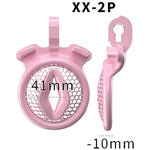 Negative Pink Chastity Cage Small For Men Sissy Flat Chastity Device Lock Design Plastic Penis Cage For Men Bdsm Penis Cage Sex Toys For Couples (Pink,Flat-B)