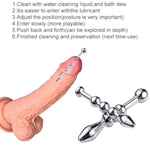 Urethral Sounds Stainless Steel Penis Plug Training Urinary Dilator Urethra Masturbation Rod Bladder Stimulation Sex Toy For Men (4 Beads 0.31Inch)