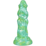 Unique Multi Color Suction Dragon Silicone Dildo Realistic Dildo Anal Plug Monster Bumpy With Textures Ridges (Blue-Green)