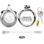 Cock Cage Male Chastity Cage With Hidden Lock And Curved Rings Stainless Steel Breathable Penis Cage With Silicone Catheter Secure Locking Chastity Devices For Male Genital Bondage Sex Toy (1.96In)
