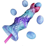 Soft Silicone Made Monster Style Alien Fantasy Ovipositor Dildo Anal Plug Adult Sex Toy Game Tool For Men Women Couple (White&Purple)