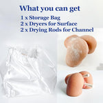 5PCS Storage Set Maintain Kit for Sex Doll Torso, Storage Bag for Male Adult Sex Toy, 2PCS Resuable Drying Rod for Vagina Anal Inside Channel, 2 Dryers for Drying Surface of TPE Silicone Material Toys