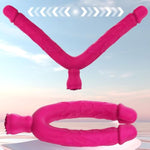 Vibrating Double Ended Dildo Silicone Bendable Realistic Penis Dual Penetration Vibrator With 10 Vibration Modes G-Spot Massage Vaginal Stimulation Anal Sex Toy For Women Lesbian Sex Toys