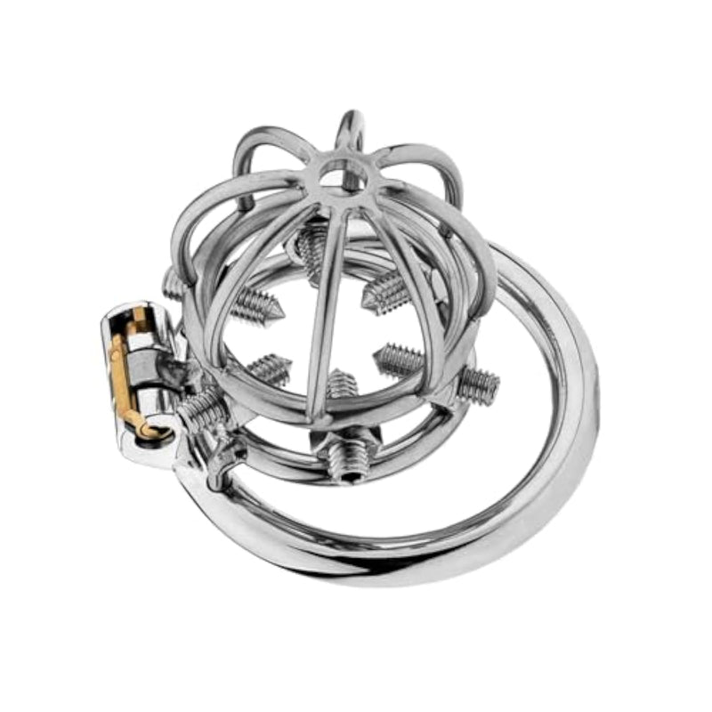 Penis Cage For Sex Metal Chastity Cage With Spikes Sexual Chastity Devices For Male Chastity Devices With Invisible Lock 50Mm