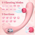 Rabbit Vibrator For Women, 9 Sucking & 9 G Spot Adult Sex Toy,Body-Safe Silicone Sexual Pleasure Tools, Fully Waterproof Dildo Sucking Vibrator For Women And Couples (L)