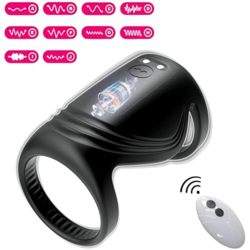 3 In 1 Anal Vibrator With Remote Control + Vibrating Cock Ring For Enhanced Erection Delay Ejaculation, Silicone Sex Toys For Men