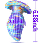 Anal Plug Butt Plug With Safe T-Shaped Base Mixed-Color Silicone Prostate Massager Dilator Sex Toy For Women Men Masturbation (L)