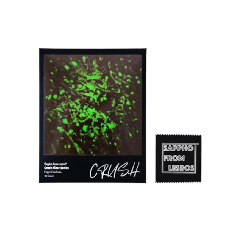 Crush Green Finger Condoms, Ultral Thin Lubricated Latex Fingersex Cots For Sti Protection, Natural Sensitive - 12 Count, No Fragrance