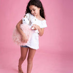 Unicorn Toy For Girls Age 3, 4, 5. 4 Pcs Set - Mommy Baby Stuffed Animal, Bag And A Doll Blanket. Unicorn Gift For 3-6 Year Old Girl Birthday Or Christmas. (White Pink)