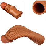 Penis Extension, Liquid Silicone Penis Sleeve Cock Enlargement Cover With Vivid Glans And Veins, Delay Ejaculation Sex Toys For Men