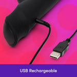 Thrusting Rabbit Vibrator For Women | Silicone Thrusting Dildo G Spot Personal Massager | 10 Powerful Vibration Modes | Rechargeable Clitoral Stimulator | Adult Sex Toys & Games For Couples