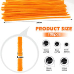 100pcs Golden Yellow Chenille Stems Pipe Cleaners 6mm x 12 Inch Fuzzy Sticks
