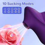 Sucking Vibrator Adult Sex Toys, Women Rose Sex Toy Clit Nipple G Spot Finger Mini Vibrators With 10 Suction Modes, Clitoral Stimulator Bullet Pleasure Tools For Couple Female Sucker Sex Novelties
