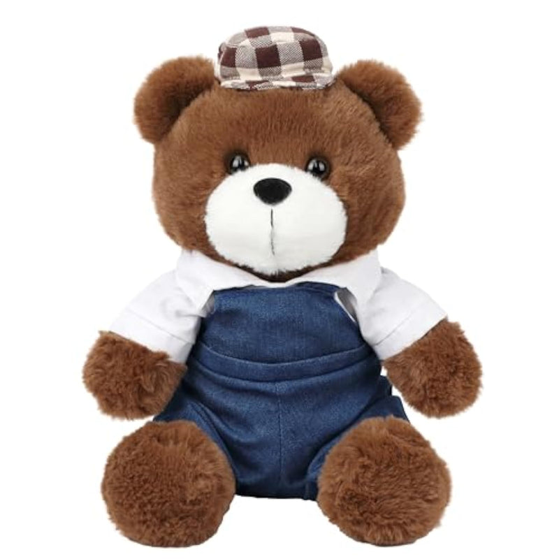 Brown Bear Stuffed Animal In Shirt Back Pants Soft Plush Toy Cute Plushies For Girls Boys Birthday