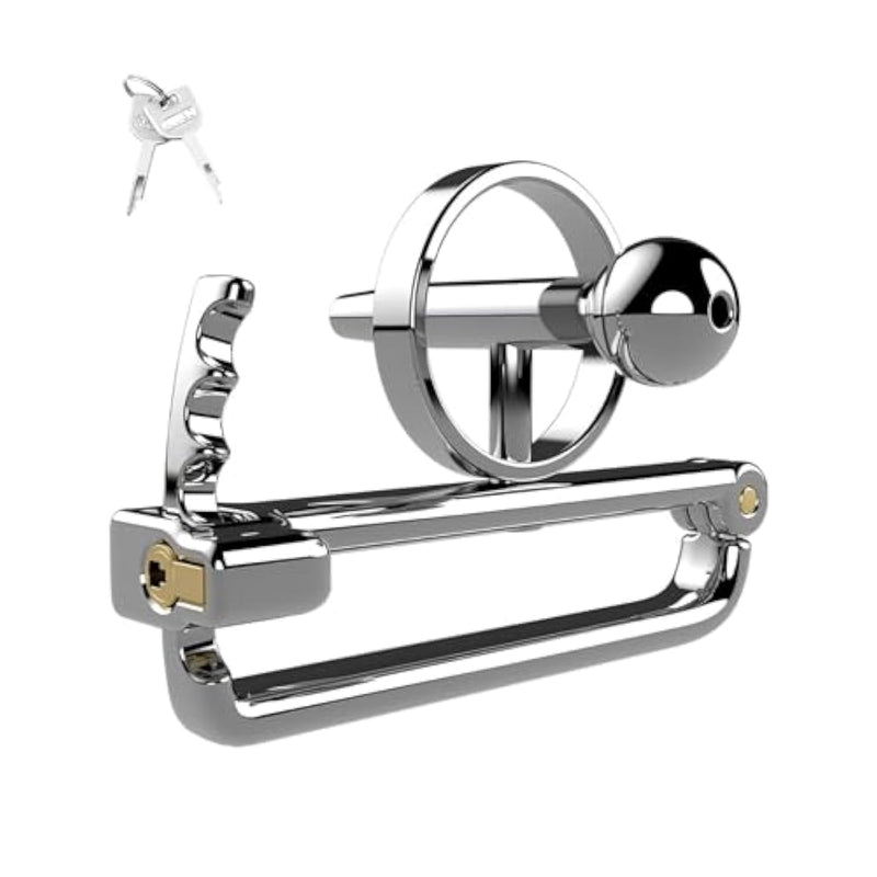 Male Chastity Cage With Removable Catheter Metal Cock Cage Adjustable In 5 Different Sizes Sex Toys Chastity Device For Restraining A Man'S Penis Scrotum Restraints Stainless Steel Penis Cage