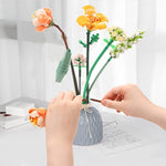 Mini Building Blocks Flower Bouquet Set, DIY Botanical Construction Toy