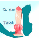 Realistic Dog Dildo for Beginners,Thick Fake Penis Multiple Options XL L M S XS Adult Sex Toy Soft Knot Wolf Dildos for Couples Men Women G-spot Anal Canine Lesbian dildoes (L)