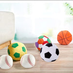 Mini Baseball Football Plush Pillow,12Cm Stuffed Sports Throw Plush Toy,Decorative Round Soft Sport Ball Pillow, 3D Ball Shaped Throw Pillows Gift For Girls Or Boys (White, Baseball)