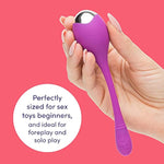 Ignite Vibrating Egg - 2 Inch Silicone Beginner Friendly Bullet Vibrator - 20 Function Vibrator For Women With Travel Lock - Rechargeable & Waterproof - Purple
