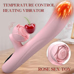 Thrusting Vibrator For Women, Thrusting Dildo G Spot Vibrator Clitoral Stimulator Rose Sex Toy 7 Thrust 7 Vibration Rechargeable Lcd Display Rabbit Vibrators Adult Sex Toys For Women