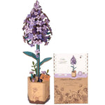 Lilac Wooden Flower 3D Puzzle Kit, 30-Minute DIY Craft for Adults & Teens