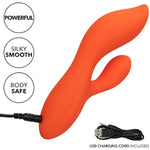 Stella Liquid Silicone Dual Teaser – Premium Rechargeable Rabbit Massager Vibrator – Sex Toy For Women - Orange