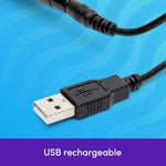 Deluxe Rechargeable Mini Massage Wand With Ergonomic Handle - Rechargeable - Black