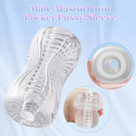 Male Masturbator Sex Toys - Adult Sex Toy Pocket Pussy, Tpe Male Masturbation Sleeve, Penis Training Sex Toy For Men, 3D Realistic Texture Spiral Tunnel Stroker, Couple Sex Toys & Game (Clear)