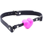 Beginner Breathable Silicone Heart Open Locking Mouth Gags, Strapped Gags Ball Sex Toy
