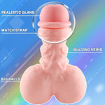 2 In 1 Realistic Dildo Male Sex Toy Sex Doll With Penetrable Pee-Hole And Anus, Lifelike Dildo Shape Pocket Pussy With Balls For Gay Sex, Male Masturbator For Men Gay