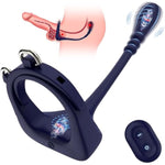 Male Prostate Massager Anal Beads Butt Plug Cock Ring,G Spot Vibrator Sex Toy For Couple Clitoral Stimulation,Vibrating Penis Ring Anal Vibrators Adult Toys With Adjustable Buckle For Men Pleasure