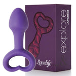 Lovelife Explore Butt Plug - Rear Gear Silicone Anal Plug For Beginners - Anal Toy For Solo Use And Couples Play - Body-Friendly, Smooth And Flexible, Safety Ring For Easy Retrieval - Purple